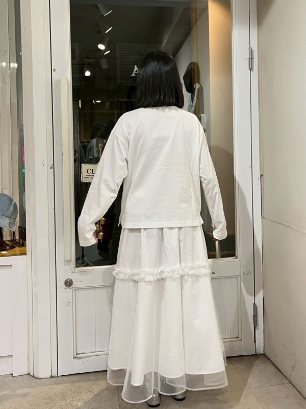 日系胸前荷葉摺邊上衣 