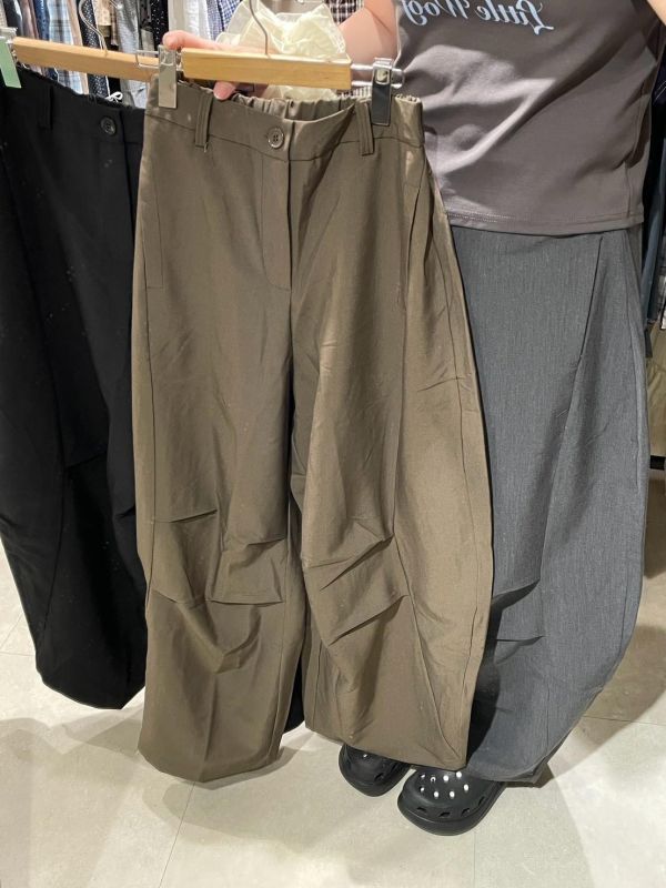 打摺繭型西裝九分褲 