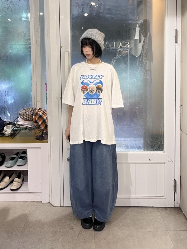 水洗線條牛仔錐形褲 