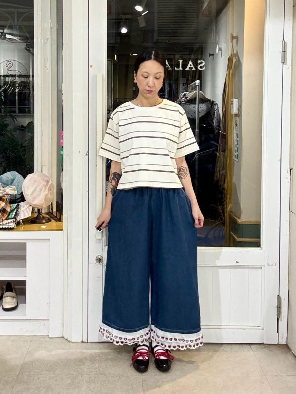 撞色條紋短版tee 