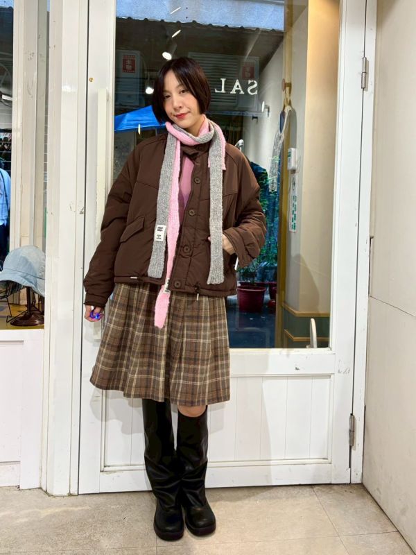 鋪棉翻蓋口袋短板外套 