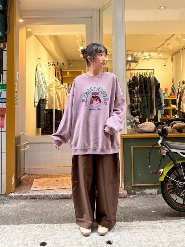 右小口袋後鬆緊腰彎刀西裝褲 