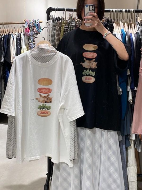 橘貓漢堡tee 
