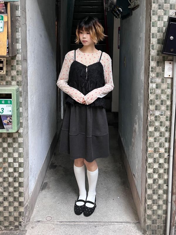 綁帶毛毛可調節吊帶背心 