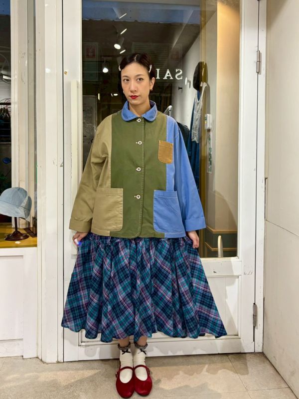 三種拼接色工裝外套 