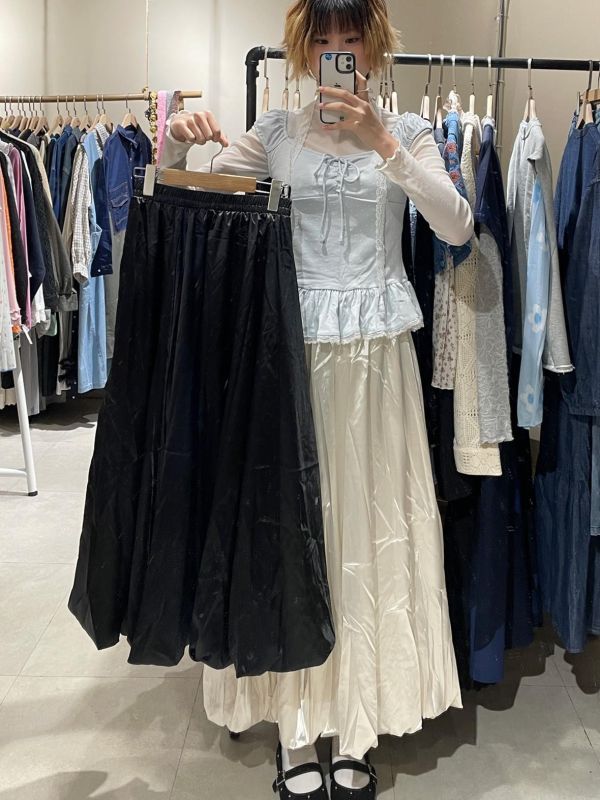 光澤氣球花苞裙 