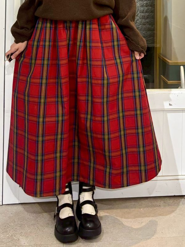 蘇格蘭紅格紋散裝A字裙 