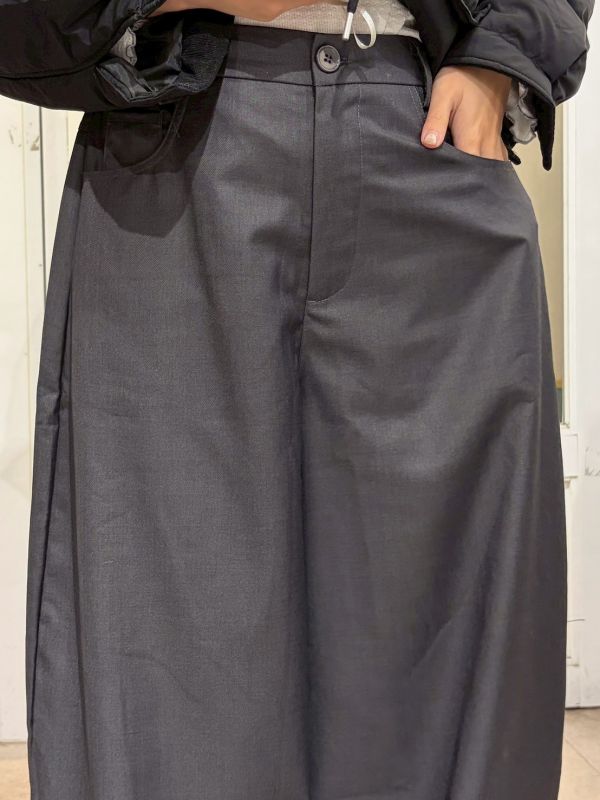 右小口袋後鬆緊腰彎刀西裝褲 