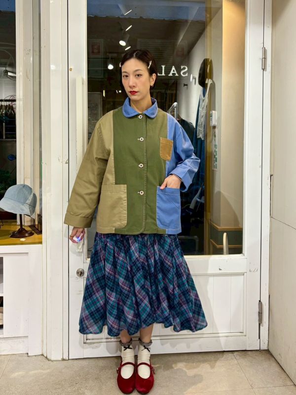 三種拼接色工裝外套 