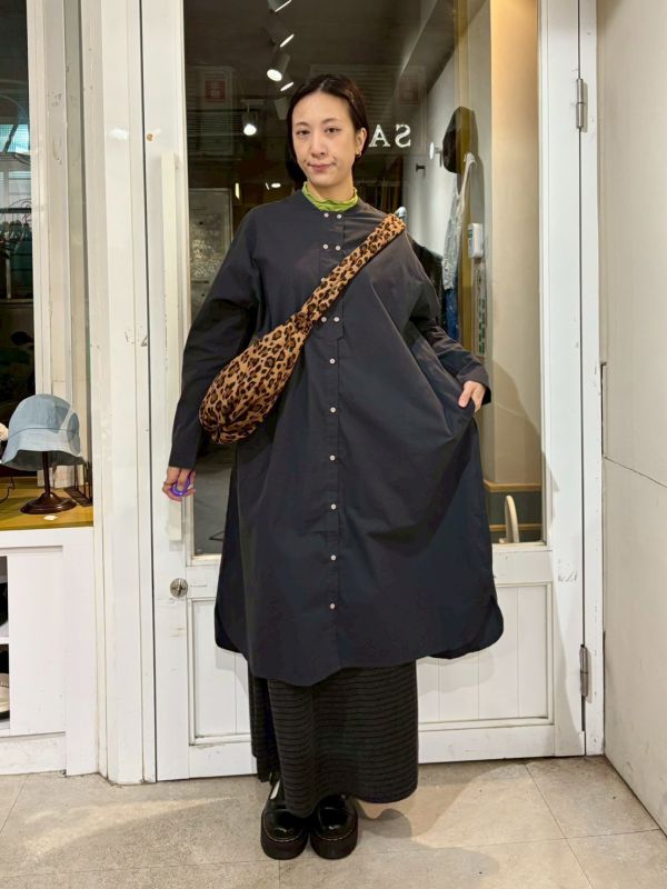 長版雙排扣襯衫洋裝 