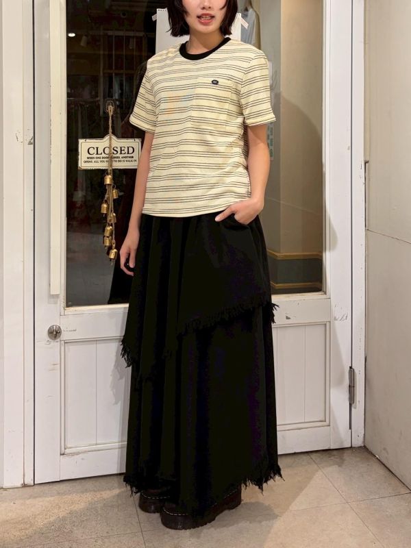 橫紋胸前口袋小圖標針織上衣 