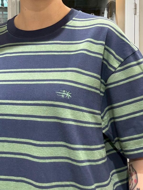 日系條紋流星刺繡條紋tee 
