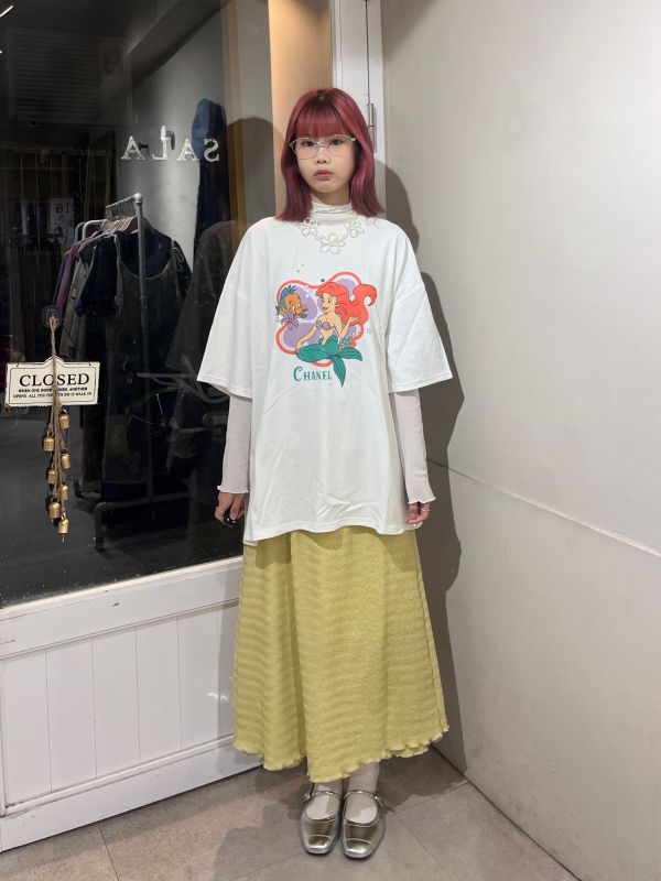 小美人魚落肩寬鬆短袖Tee 