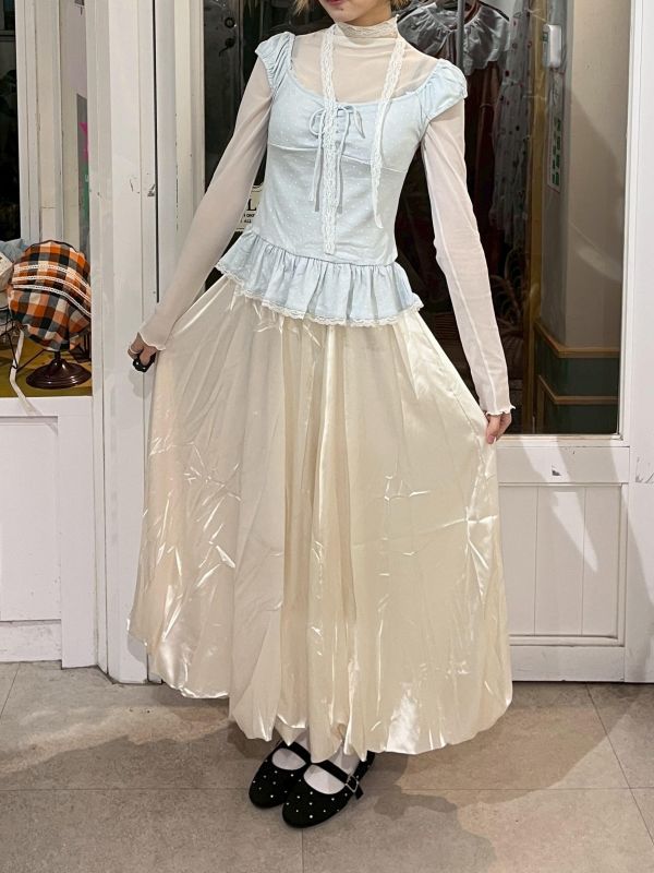 光澤氣球花苞裙 