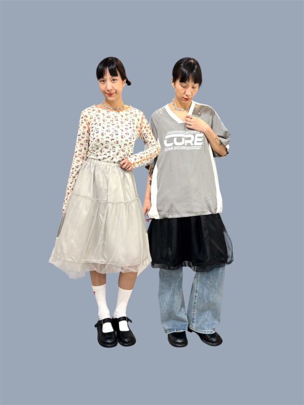 伸縮腰及膝氣球紗裙 