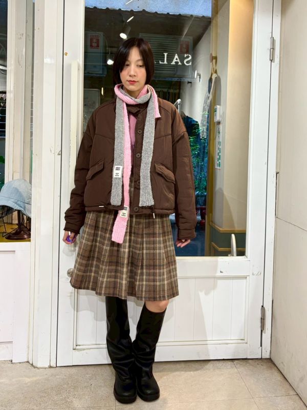 鋪棉翻蓋口袋短板外套 