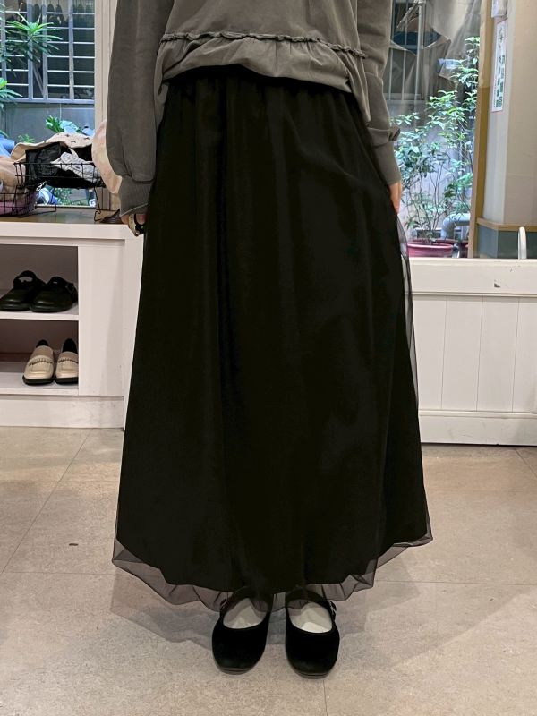 紗紗雙層氣球長裙 