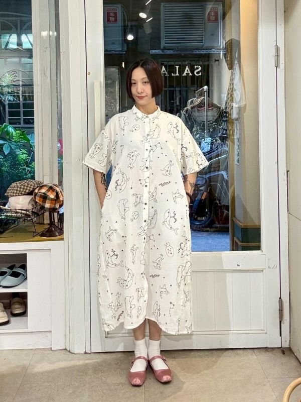 滿版星象圖星座襯衫洋裝 