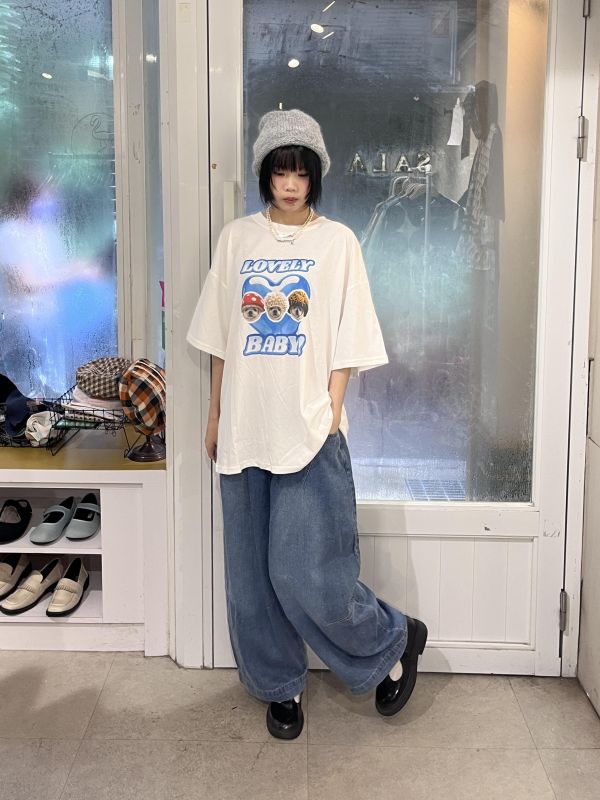 馬爾濟斯頭套印花落肩短袖Tee 