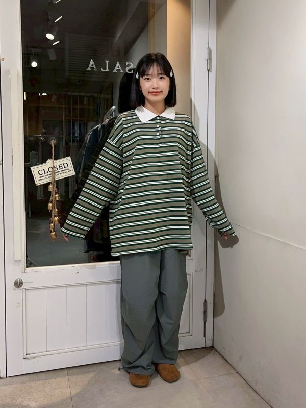 橫條紋oversized 休閒上衣 
