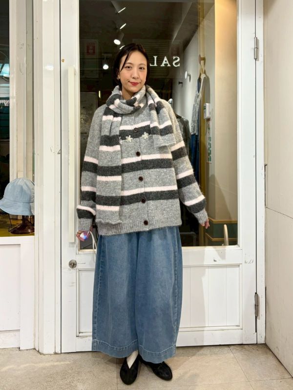 鬆緊腰簡約牛仔褲九分寬褲 