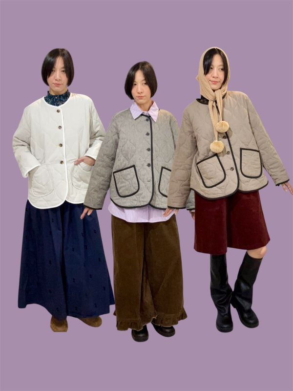 絎縫滾邊大口袋外套 