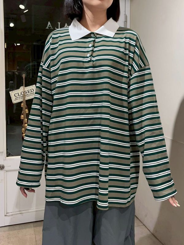 橫條紋oversized 休閒上衣 
