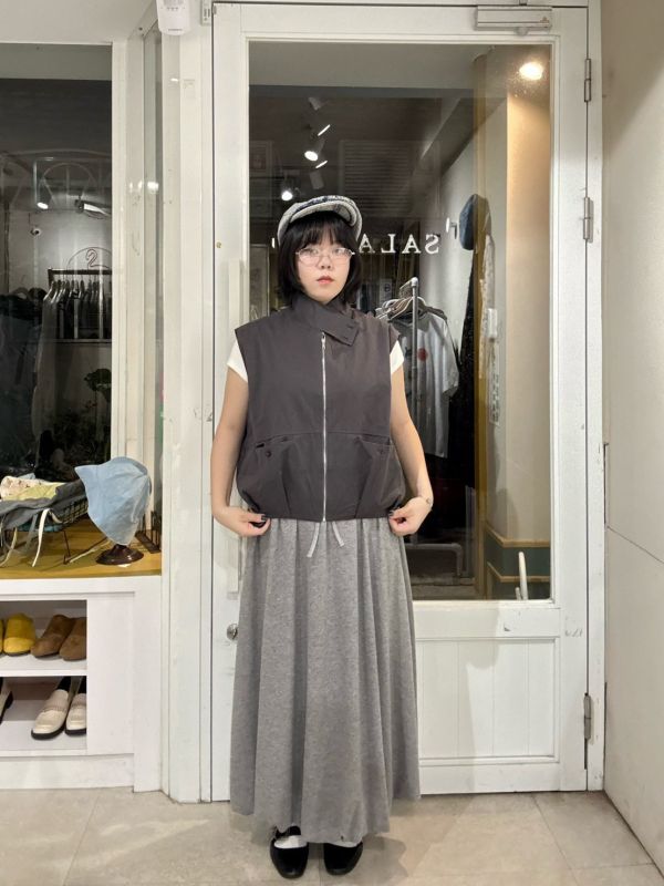 質感格紋內裏鈕扣翻領背心 