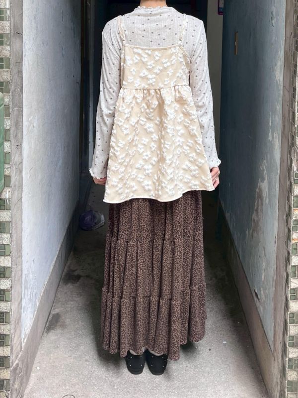 綁帶立體花花可調節吊帶背心 