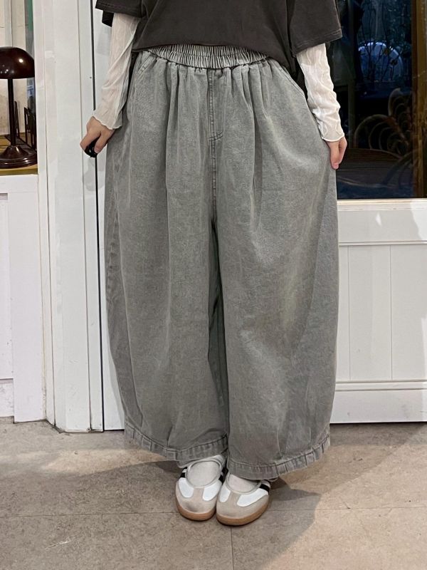 水洗牛仔錐形長褲 