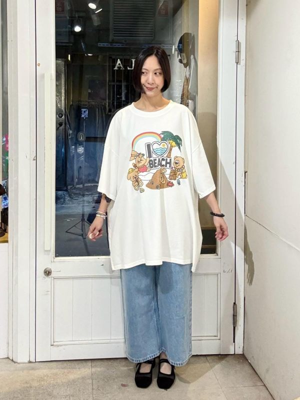 I love beach 可愛動物Tee 