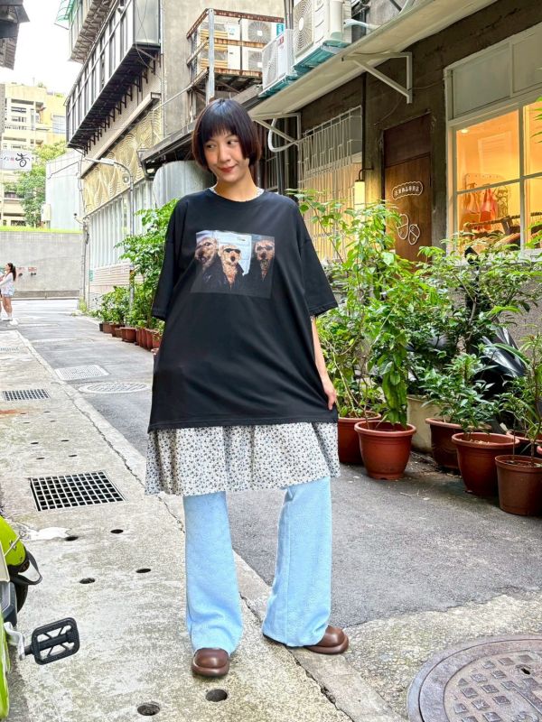三隻墨鏡貴賓狗tee 