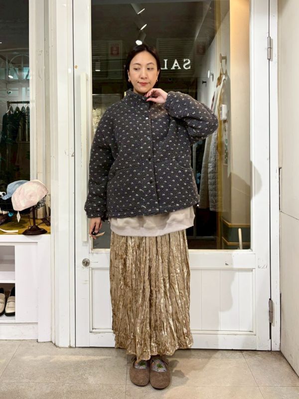 絨毛白點灰外套 