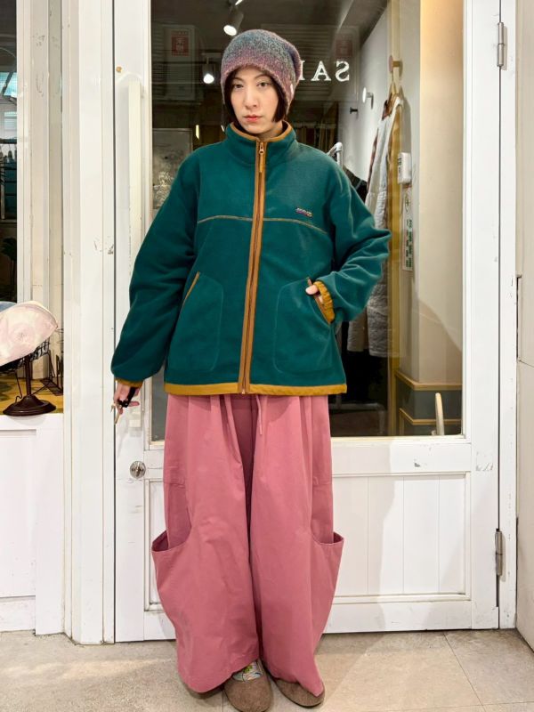 伸縮腰抽繩大口袋繭型寬褲 