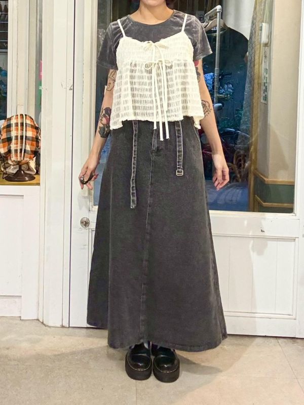 米白抓皺蝴結吊帶背心 