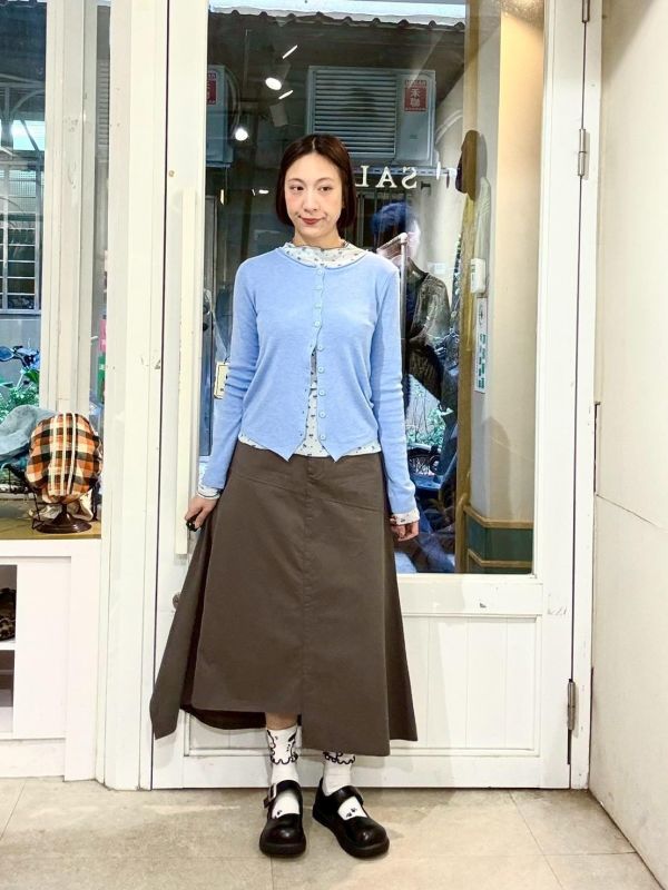 不規則拼接A字裙 