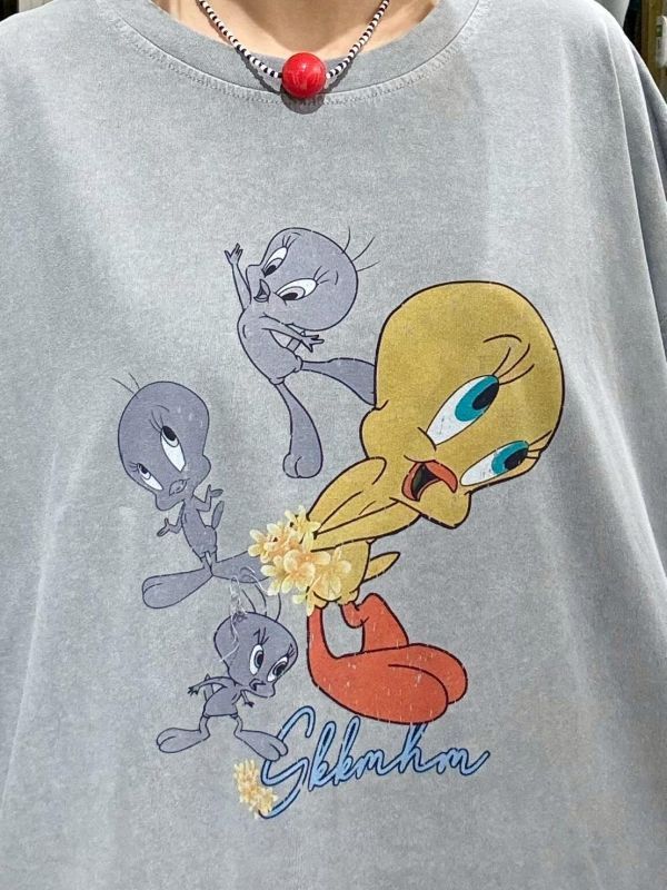崔弟鳥復古水洗tee 