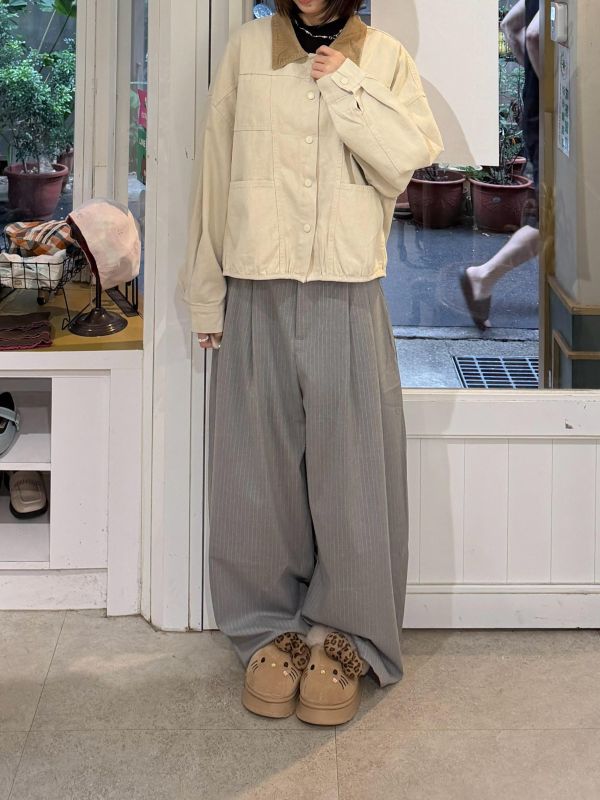 日系復古翻領排扣外套 