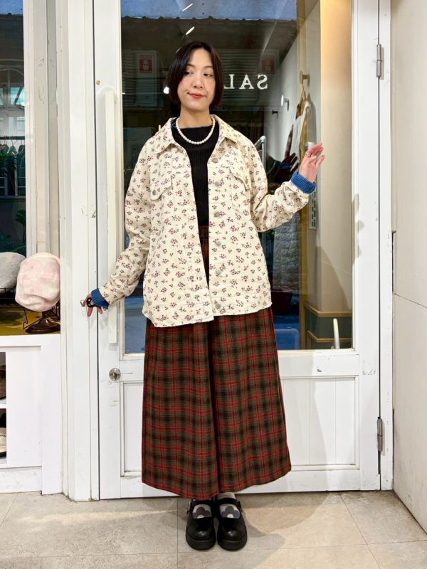 小碎花金屬釦燈芯絨外套 