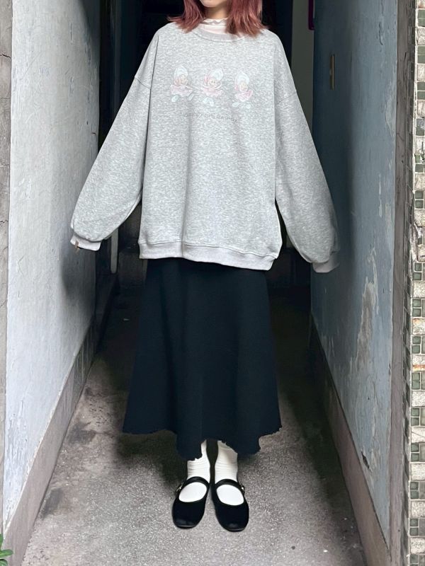 厚針織木耳邊魚尾長裙 