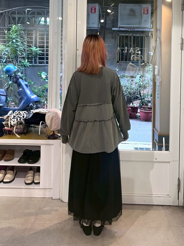 紗紗雙層氣球長裙 