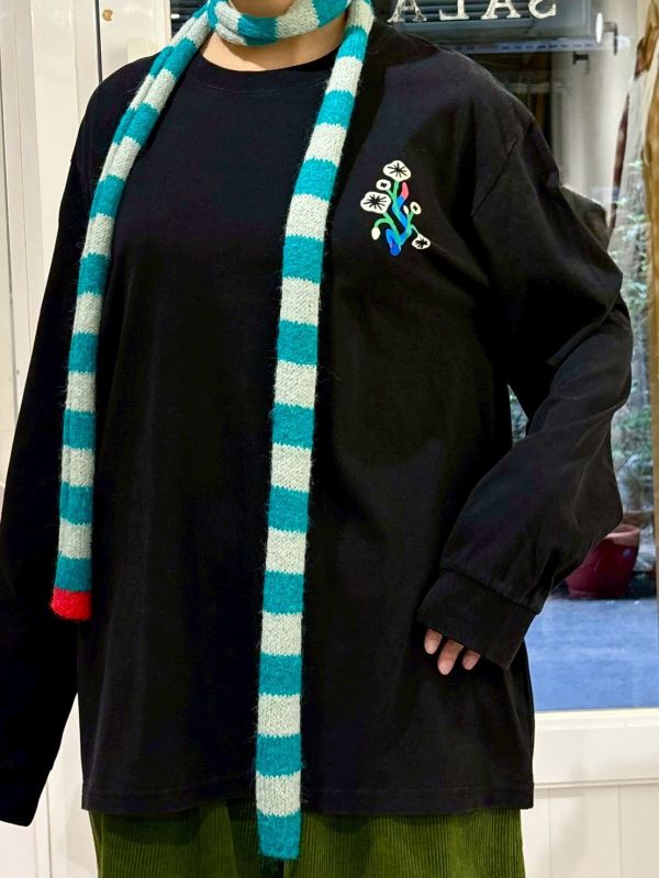 彩色花梗長袖tee 