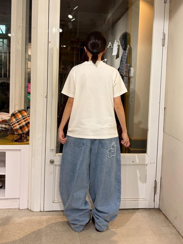 藍色系不規則拼接布上衣 