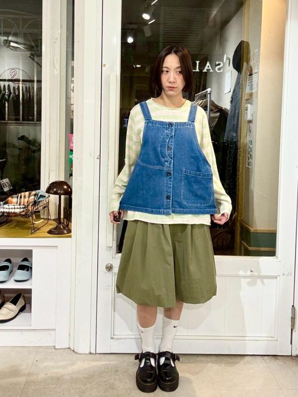 設計感白車線工裝牛仔背心 