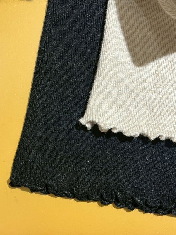 厚針織木耳邊魚尾長裙 