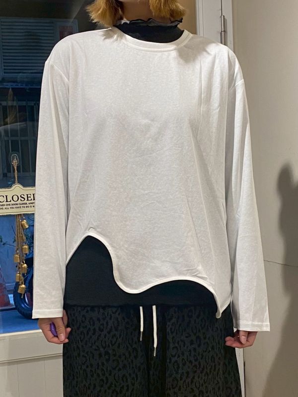 造型波浪下擺長袖上衣 