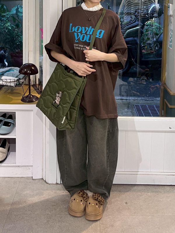 復古牛仔錐形長褲 