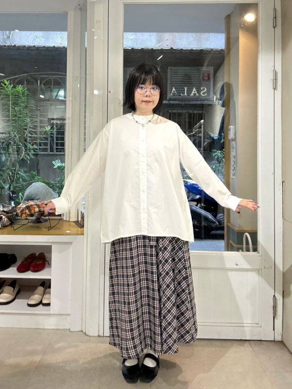 中山領寬鬆前短後長襯衫 