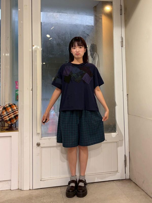 色塊抽鬚拼布上衣 