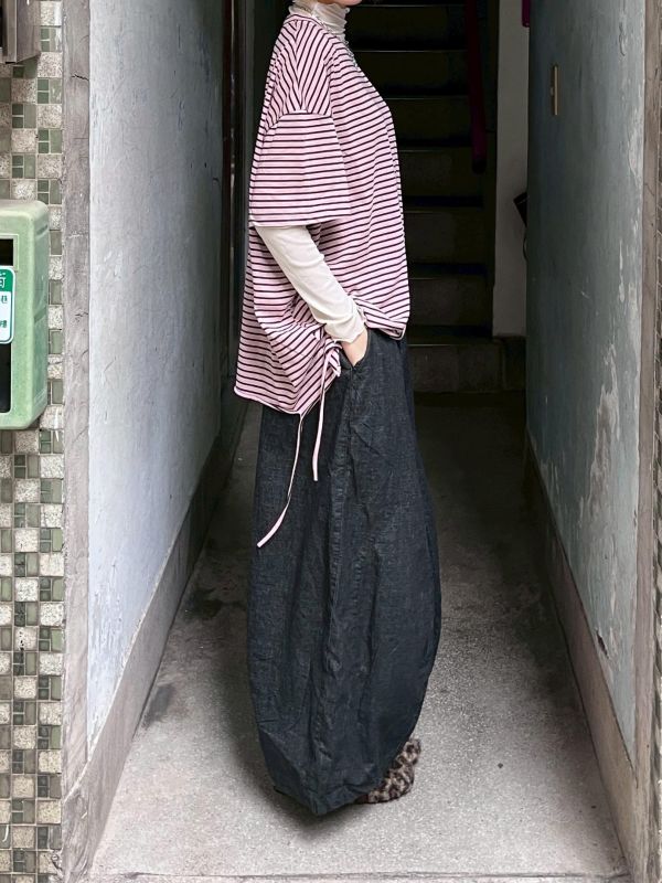 牛仔澎澎花苞氣球褲 